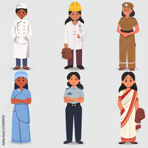 Photos Set of Indian working women