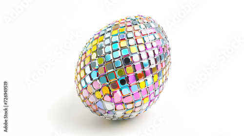 a decorated easter egg as a disco ball