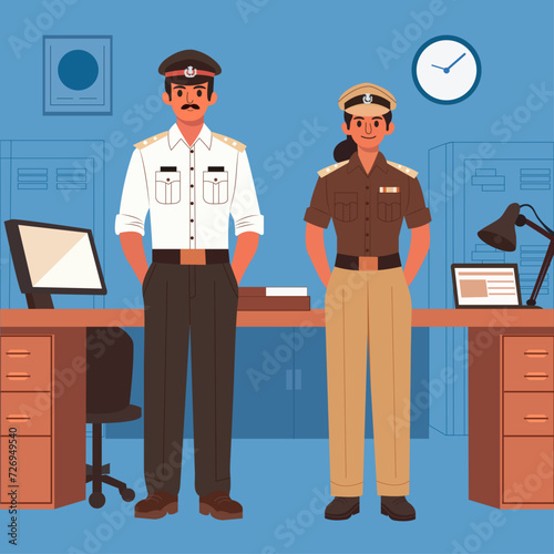 Indian Policeman and Policewoman