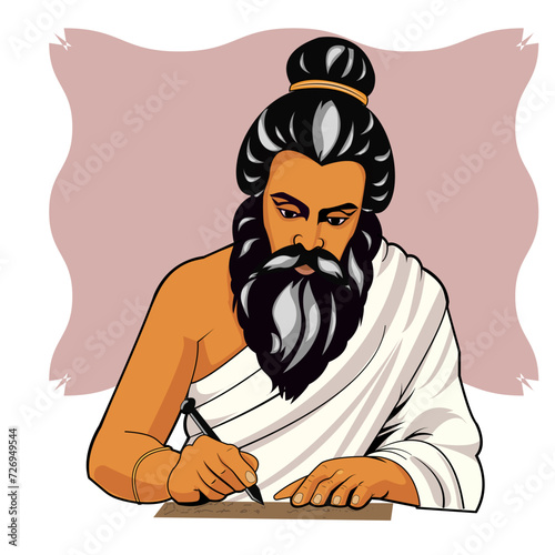 Poet Thiruvalluvar writing thirukkural