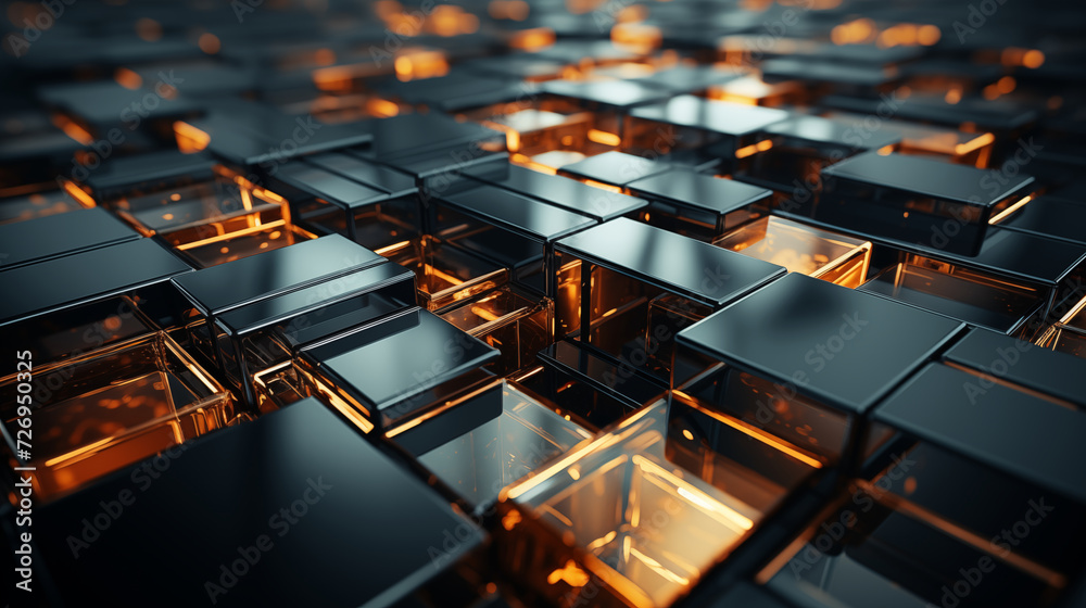 Fototapeta premium 3d geometric shapes on indoor background Ai generative