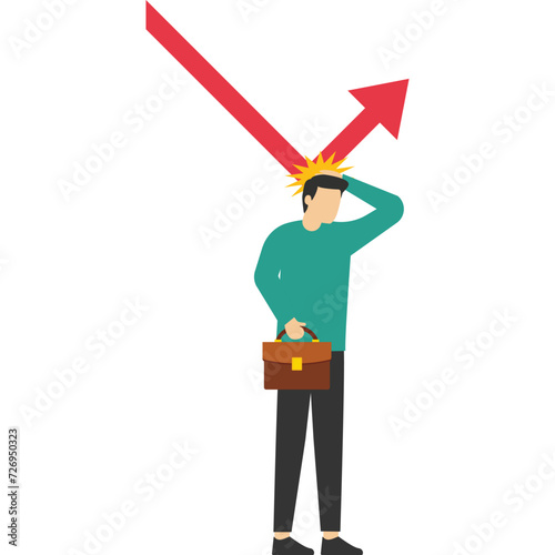 Business graph deterioration affects investors, Vector illustration in flat style

