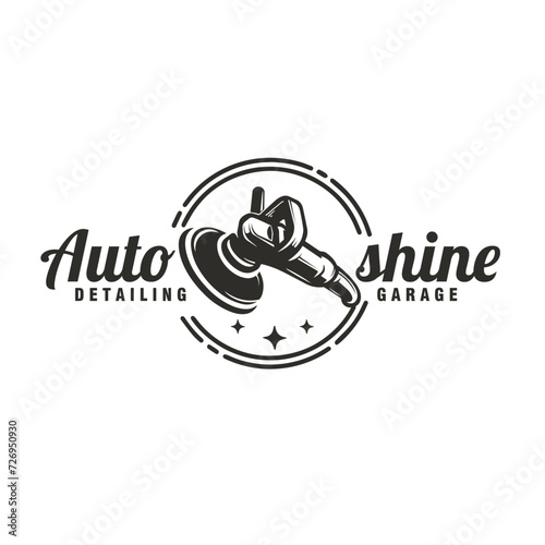 auto detailing service stamp badge vintage logo vector graphic template