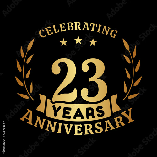 23rd anniversary celebration design template. 23 years vector and illustration. 