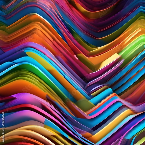 Abstract representation of sound waves in vibrant rainbow colors5 photo