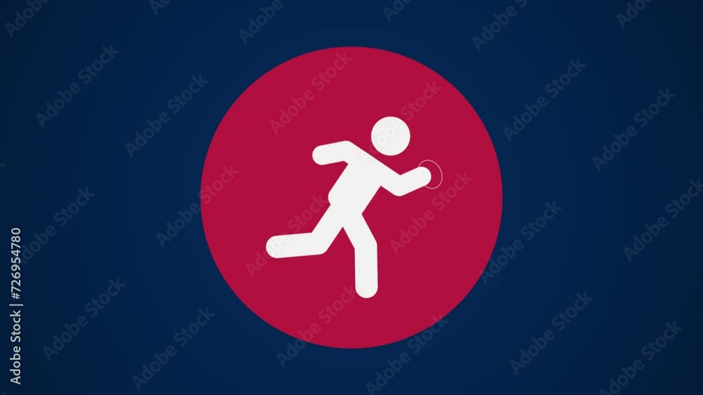 Pictograma de los Juegos Olímpicos en el centro con el deporte rugby 7 en fondo azul. 