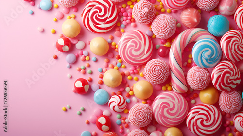 Candy background copy space  generative ai