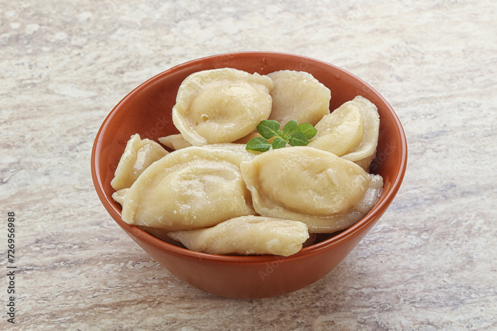 Russian traditional Vareniki - dumplings with potato Russian traditional Vareniki - dumplings with potato