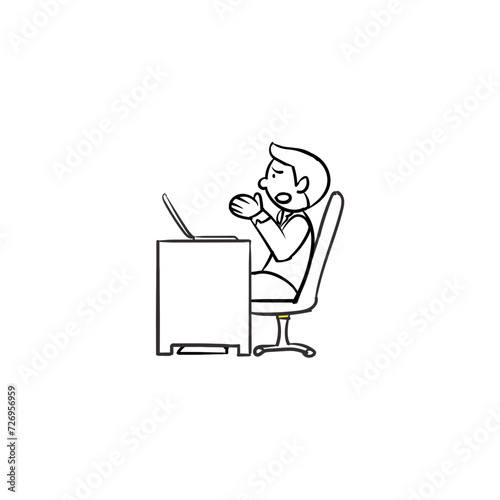 coloring poses of black and white office people office