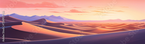 sunrise over dunes in the desert