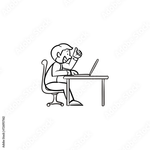 coloring poses of black and white office people office