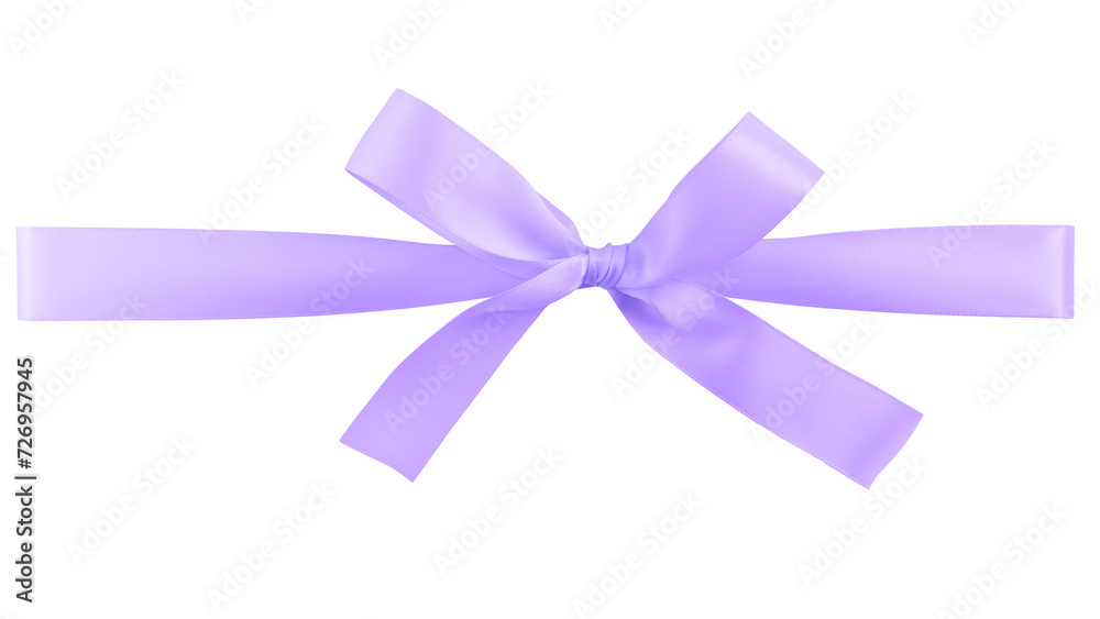 violet ribbon with bow isolated on white background
