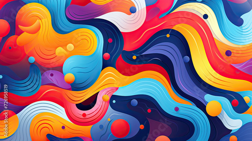 Colorful pattern background, geometric shapes, gradients, and playful patterns, a visually engaging and lively aesthetic Ai Generative