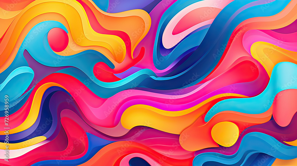 Obraz premium A lively and intricate colorful pattern background, the artistic possibilities of bold colors and intricate patterns, visually stunning compositions, Ai Generative