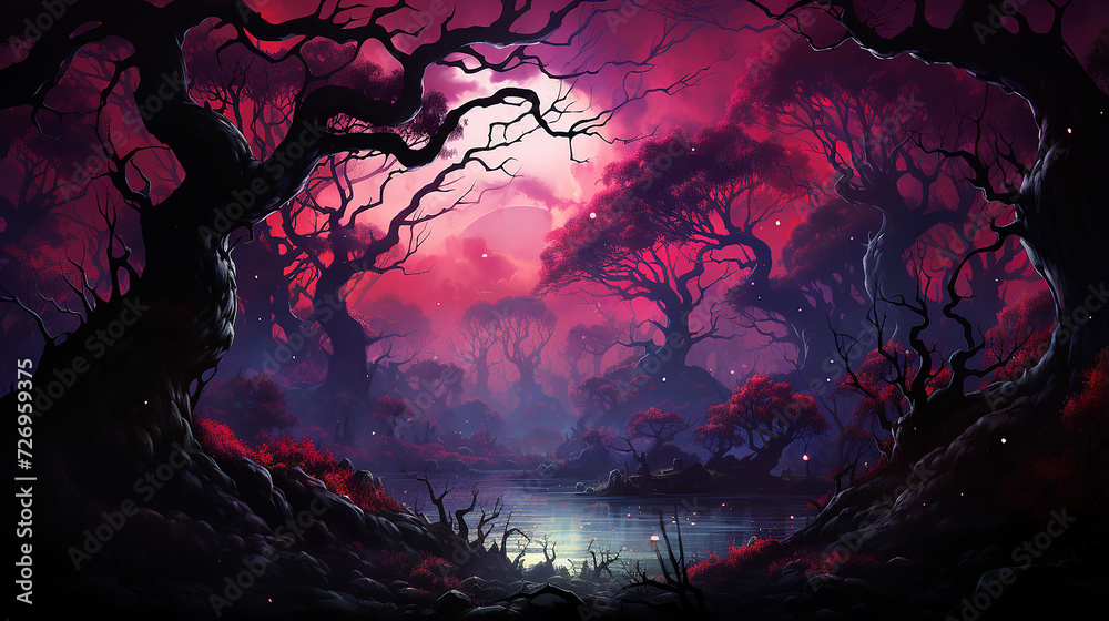 Obraz premium Cosmic_nebulae_interlaced_with_shimmering