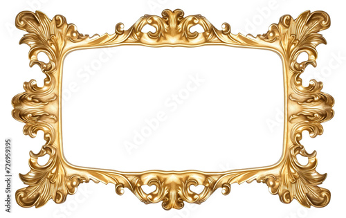 Elegant golden picture frame, cut out