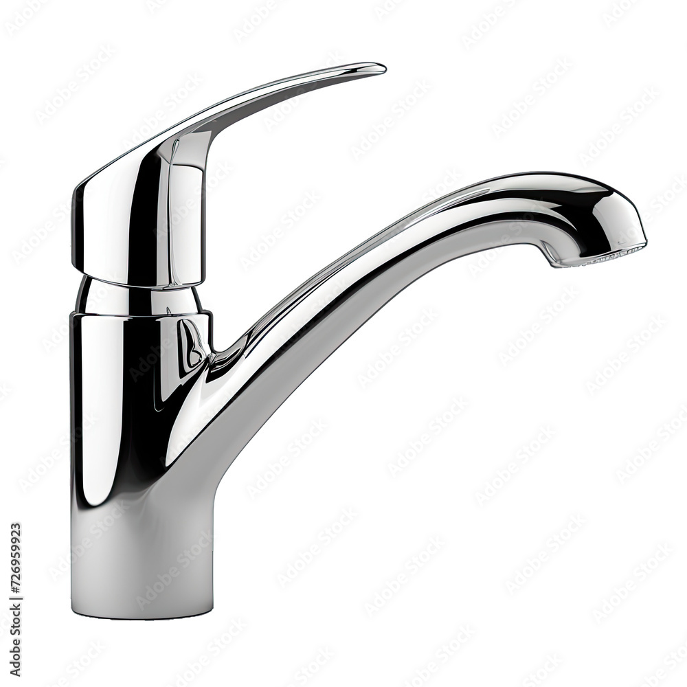 A Shiny Kitchen Faucet.. Isolated on a Transparent Background. Cutout PNG. A Shiny Kitchen Faucet.. Isolated on a Transparent Background. Cutout PNG.
