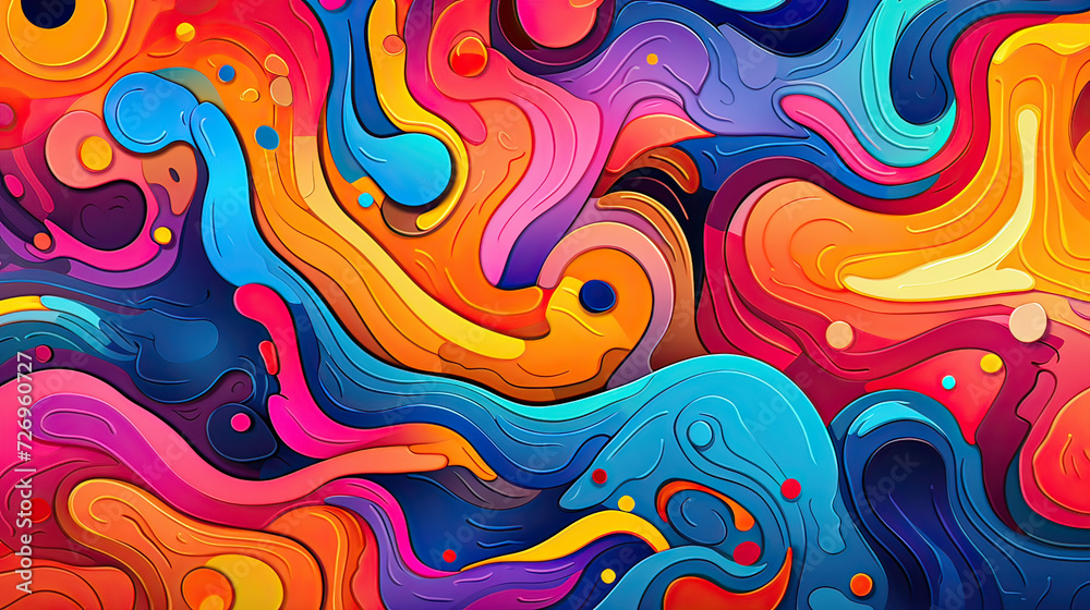 A lively and intricate colorful pattern background, the artistic possibilities of bold colors and intricate patterns, visually stunning compositions, Ai Generative