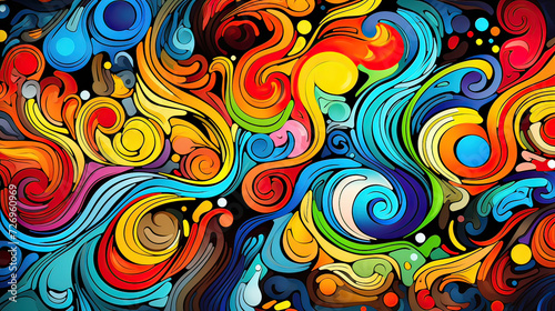 Dynamic colorful pattern abstract background, combining the vibrancy of colors with abstract forms and intricate patterns, visually captivating and aesthetically pleasing compositions Ai Generative