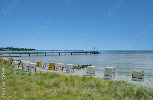 Beach and Pier of Haffkrug,Spa at baltic Sea,Schleswig-Holstein,Germany © travelpeter