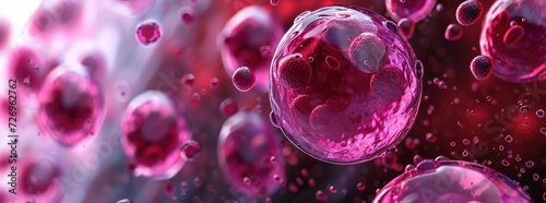 Leukocytes Visualized in Artistic Medical Illustration Style.