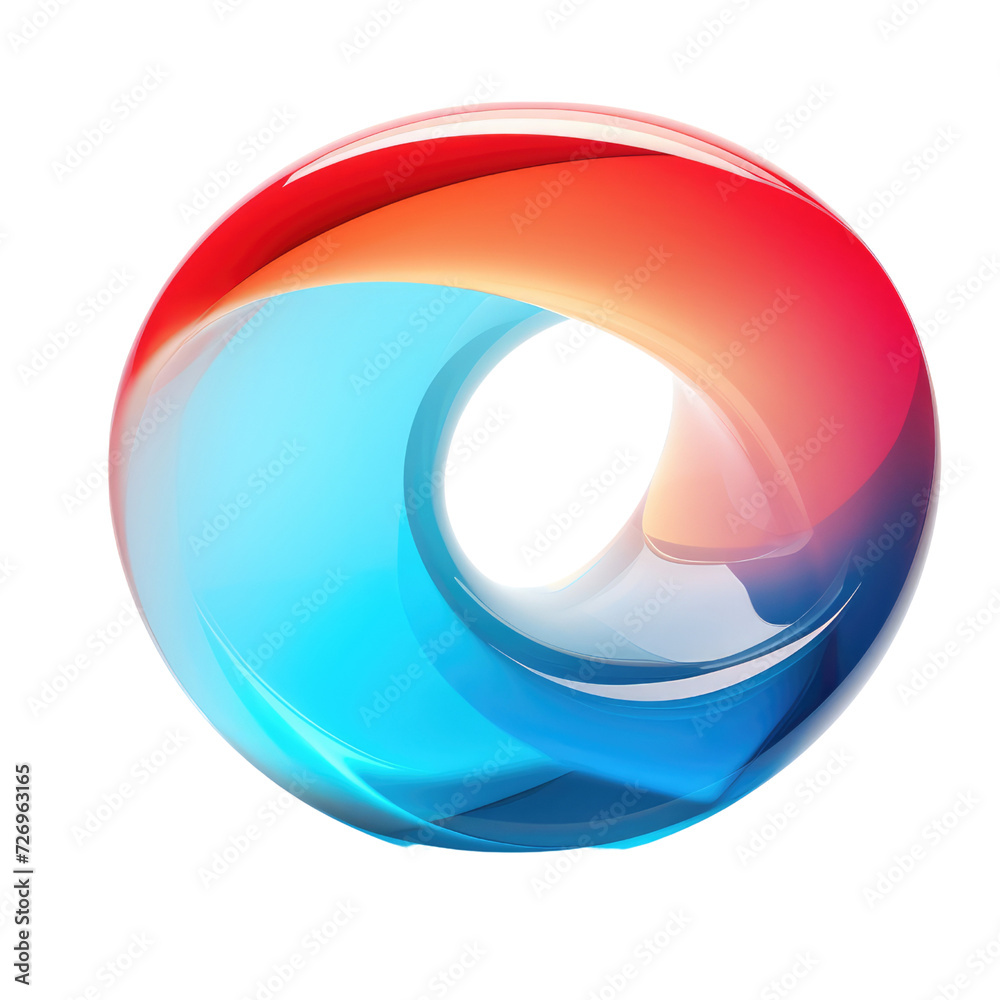 single object, blue yellow red Abstract Gradient shapes on transparent background single object, blue yellow red Abstract Gradient shapes on transparent background