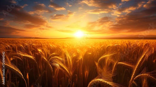 A stunning sunrise over a field of wheats, symbolizing the new beginnings and blessings © Ziyan