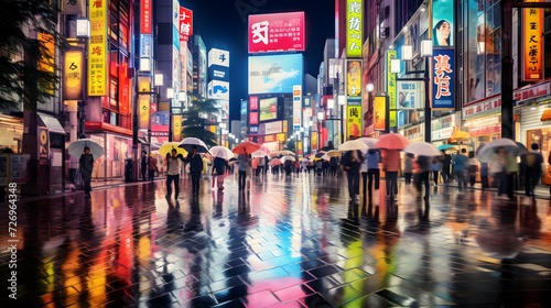 Japanese colourful Neon sign Tokyo city Shinjuku street Entertainment nightlife © Ziyan Yang