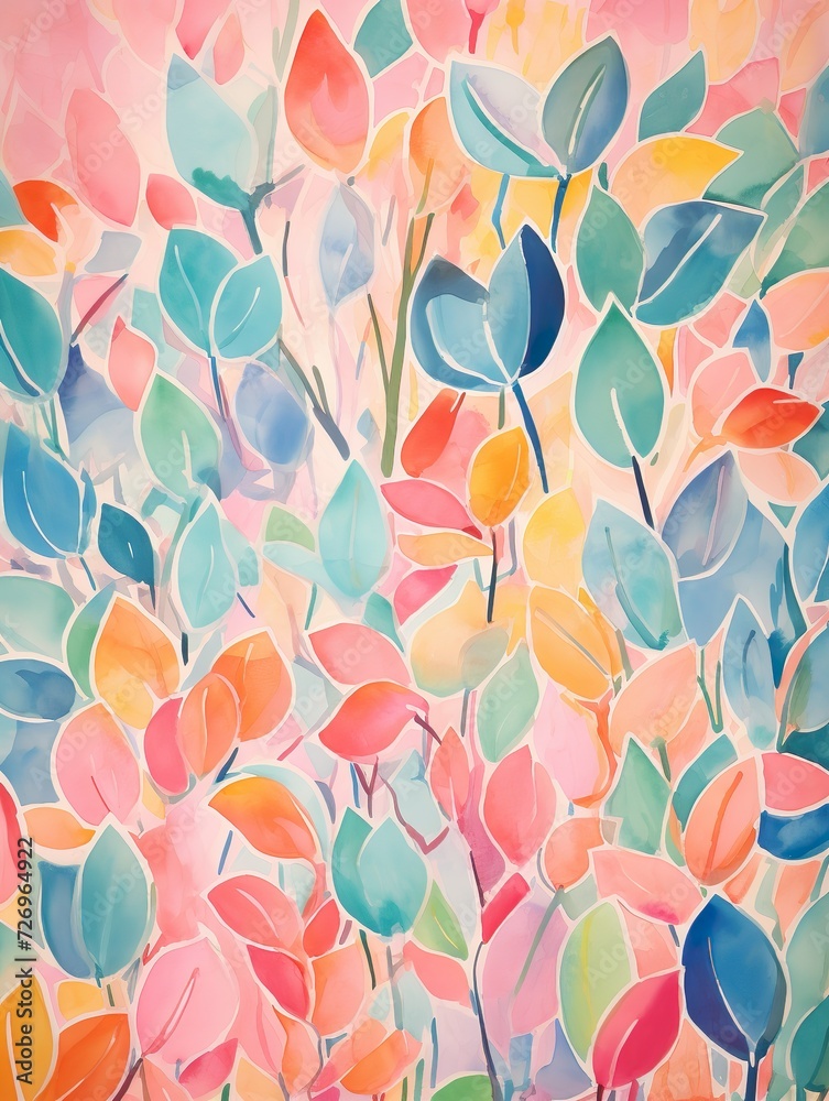 Colorful eucalyptus in watercolor style 