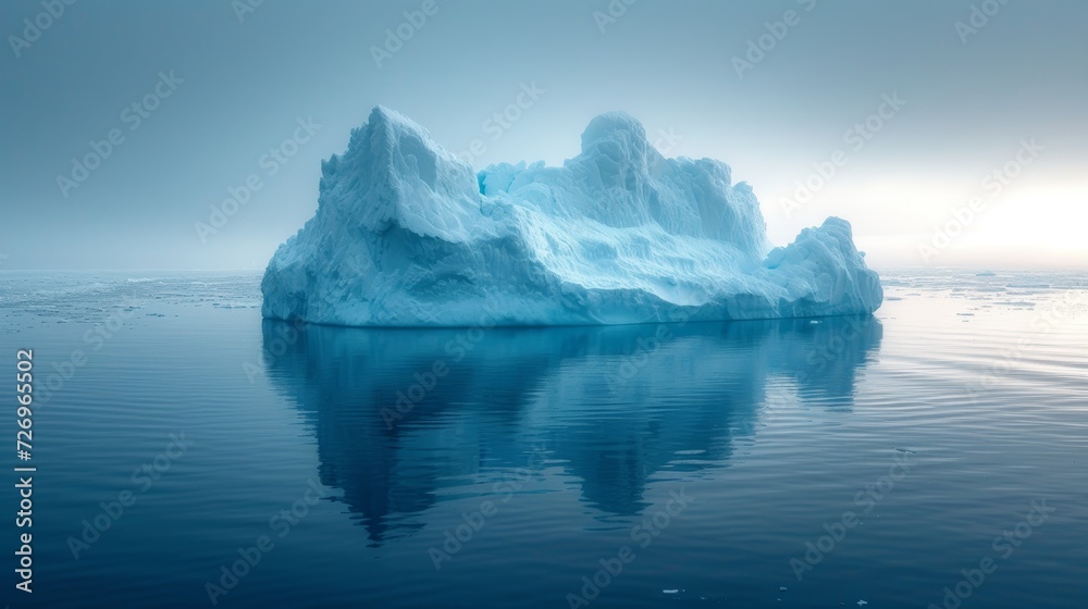 Iceberg in the ocean. 3d render of iceberg in the ocean - Generative AI