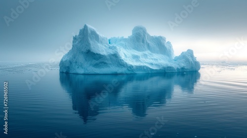 Iceberg in the ocean. 3d render of iceberg in the ocean - Generative AI © AlexandraRooss