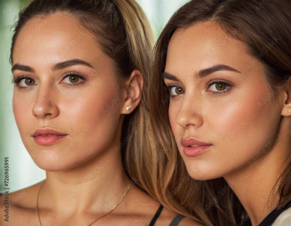 Image of two young women. AI generation Image of two young women. AI generation