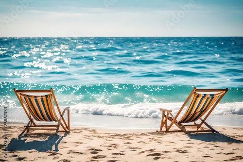 lounge chairs on the beach © Muhammd