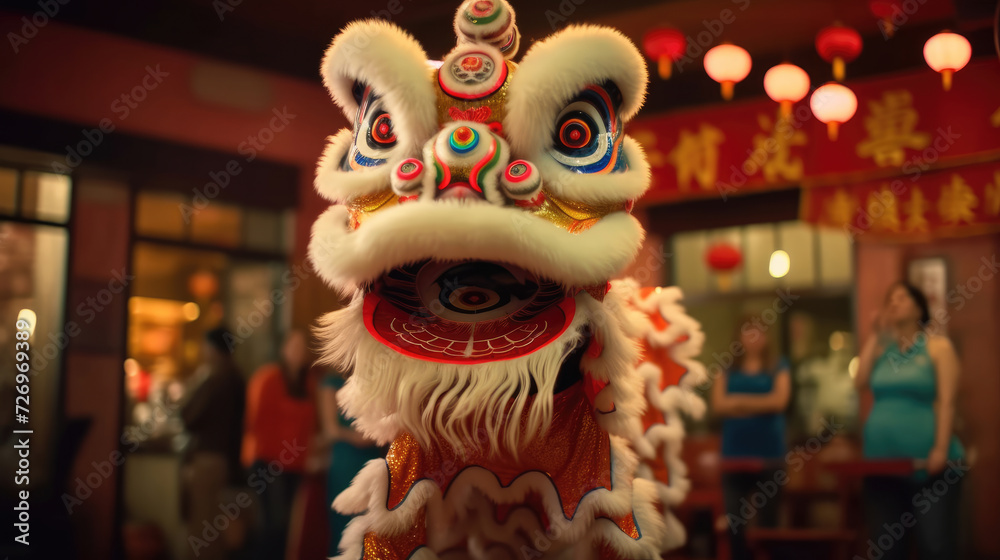 The art of the lion dance at Chinese New Year celebrations The art of the lion dance at Chinese New Year celebrations