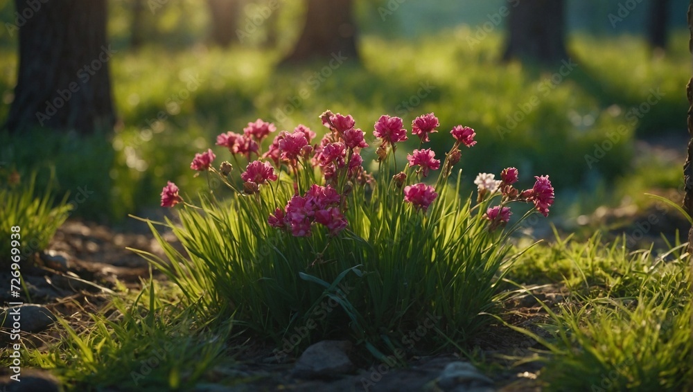 Obraz premium spring season in the green forest