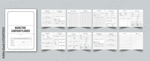 Editable Marketing Campaign Planner Kdp Interior printable template Design.