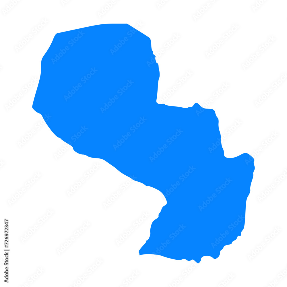 High detailed map of Paraguay.High Outline map of Paraguay.