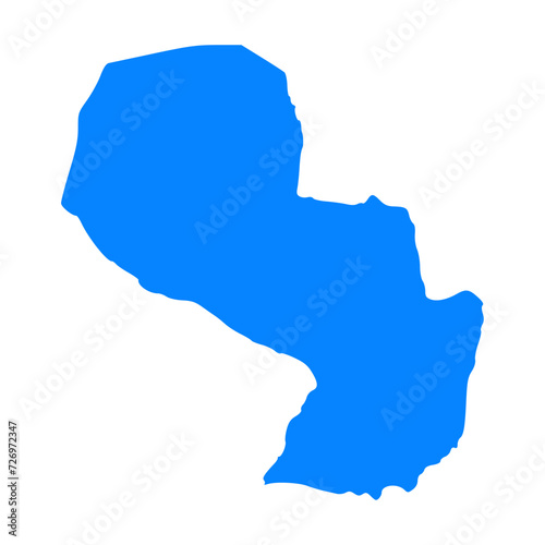 High detailed map of Paraguay.High Outline map of Paraguay.