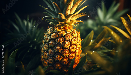 Recreation of pineapple with a warm light