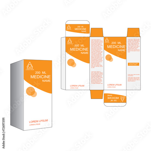upplements and Cosmetic box design, Package design template, box outline, Box Packaging design, Label design, healthcare label, packaging creative idea vector, realistic mock-up