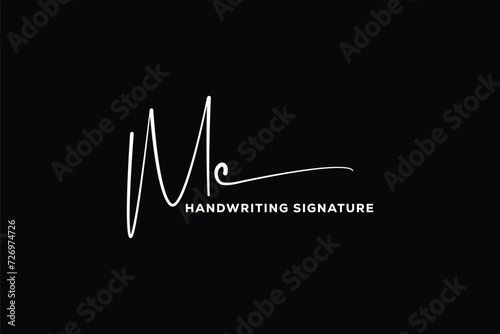 MC initials Handwriting signature logo. MC Hand drawn Calligraphy lettering Vector. MC letter real estate, beauty, photography letter logo design.