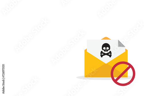 Spamming mailbox icon. Email hacking and spam warning symbol. EPS10 Vector Illustration.	