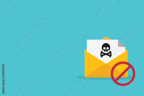 Spamming mailbox icon. Email hacking and spam warning symbol. EPS10 Vector Illustration.	