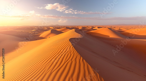 Morocco. Sand dunes of Sahara desert  generative ai