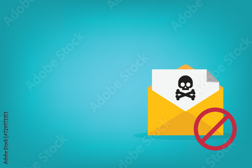 Spamming mailbox icon. Email hacking and spam warning symbol. EPS10 Vector Illustration.	