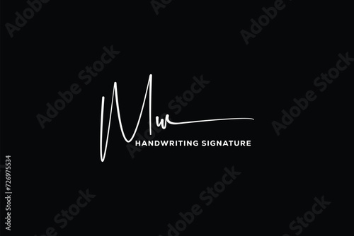 MW initials Handwriting signature logo. MW Hand drawn Calligraphy lettering Vector. MW letter real estate, beauty, photography letter logo design.