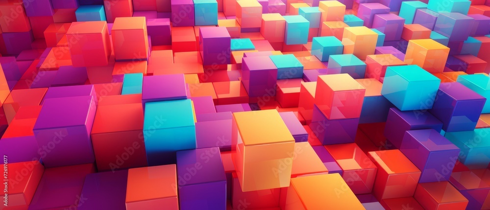 vibrant abstract geometric blocks background design - dynamic 3d render for creative projects vibrant abstract geometric blocks background design - dynamic 3d render for creative projects