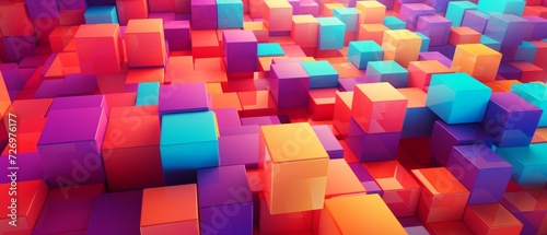 vibrant abstract geometric blocks background design - dynamic 3d render for creative projects