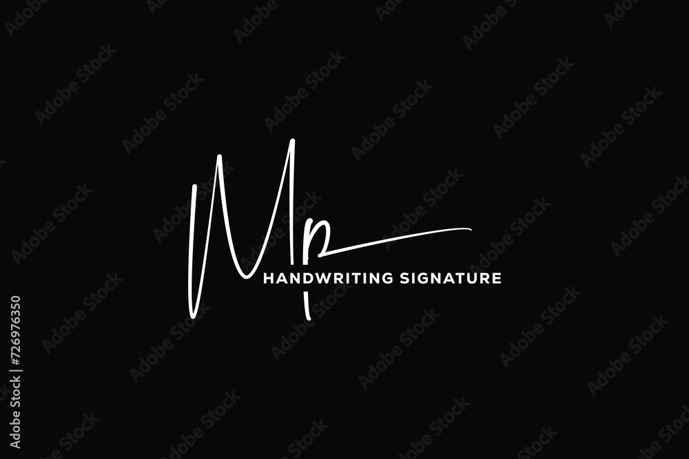 MP initials Handwriting signature logo. MP Hand drawn Calligraphy lettering Vector. MP letter real estate, beauty, photography letter logo design.