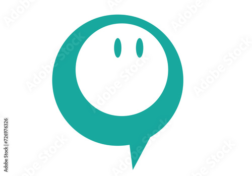 Futuristic Circular Speech Bubble Icon. Editable Clip Art.